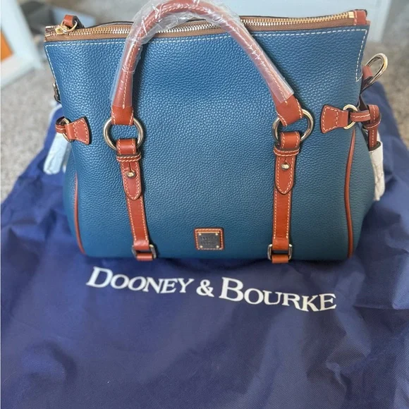 NTW Large Pebbled Leather Satchel in color Jeans - Picture 1 of 10